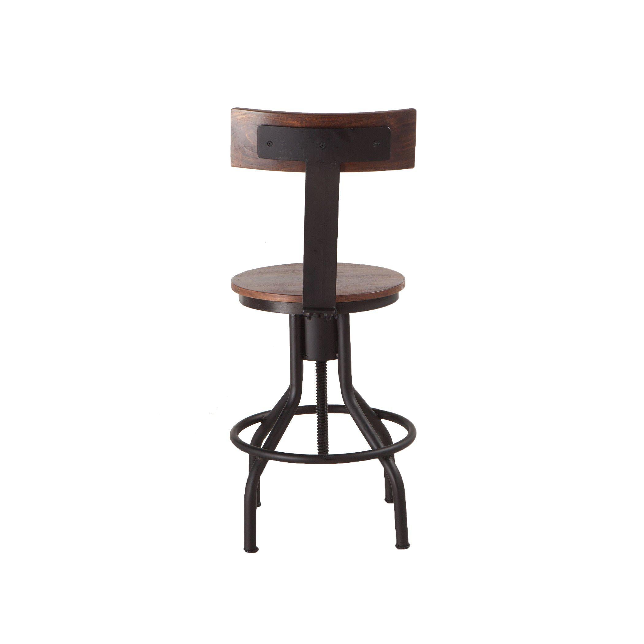 Amici Acacia Wood Adjustable Height Barstool - World Interiors