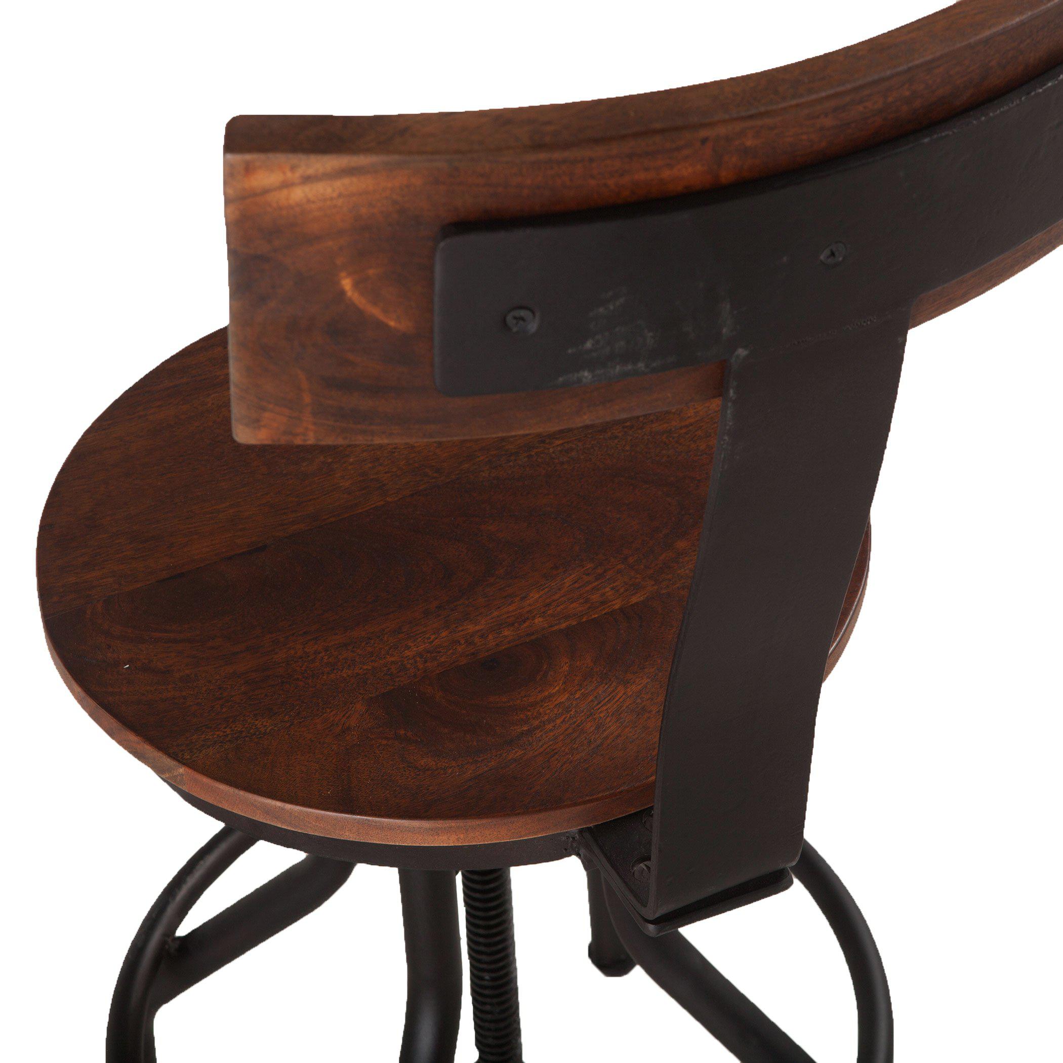 Amici Acacia Wood Adjustable Height Barstool - World Interiors