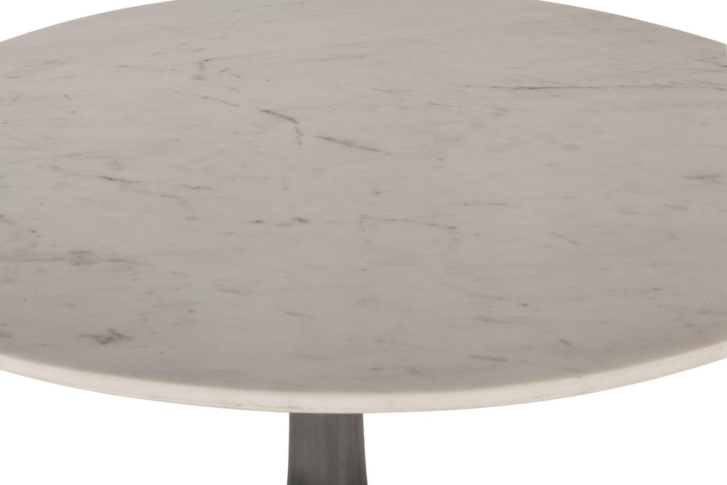 Palm Desert Natural Marble Dining Table with Steel Tulip Base - World Interiors