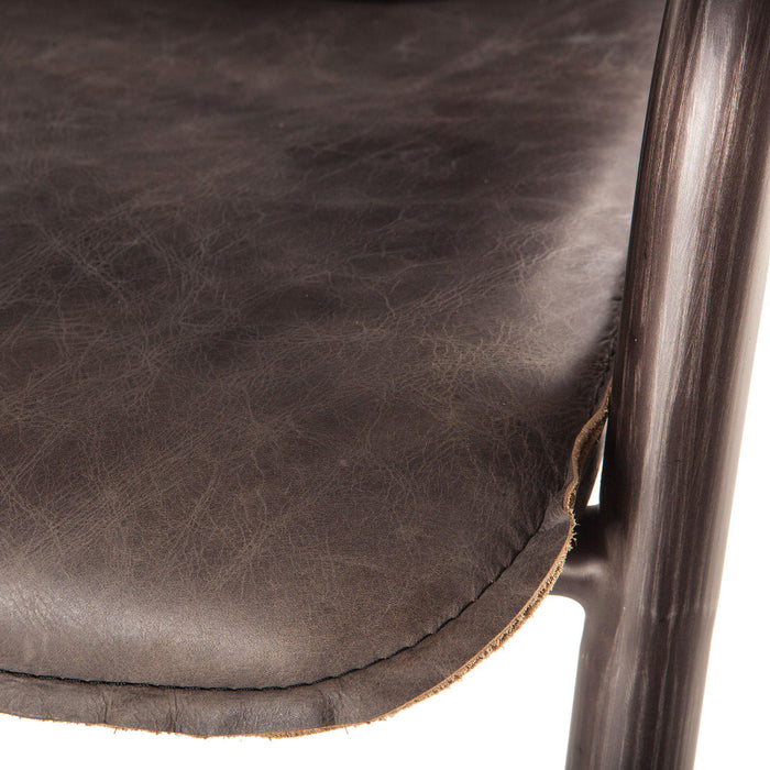 Chiavari Industrial Modern Leather Barstool - World Interiors