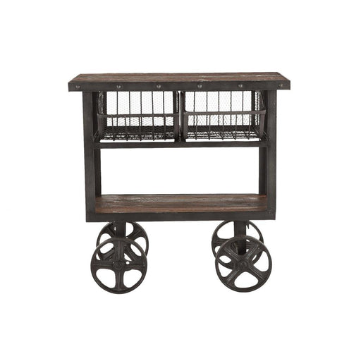 Paxton Rustic Industrial Rolling Utility Cart - World Interiors