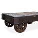 Sterling Reclaimed Iron Wheeled Coffee Table - World Interiors