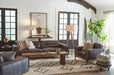 Chiavari Distressed Antique Ebony Leather Sofa & Armchair - World Interiors