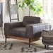 Chiavari Distressed Antique Ebony Leather Armchair - World Interiors